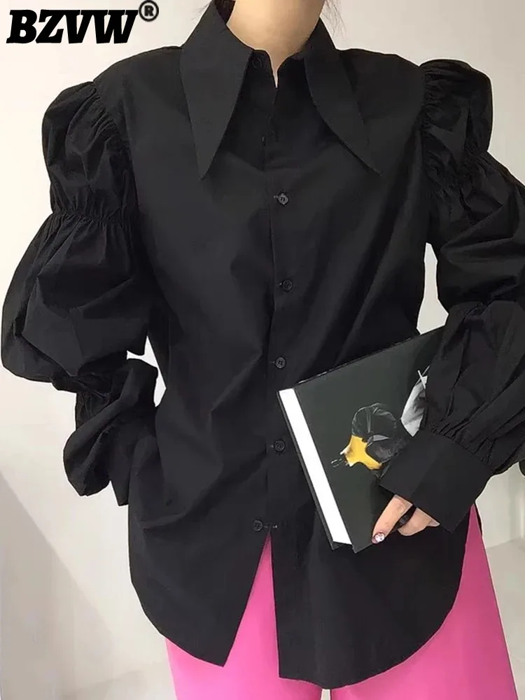 BZVW Korean Style Shirt Women's Lapel Puff Sleeves Single Breasted Solid Color Casual Blouses 2024 Autumn New Clothing 25A8590
BZVW Korean Style Shirt Women's Lapel Puff Sleeves Single Breasted Solid Color Casual Blouses 2024 Autumn New Clothing 25A8590