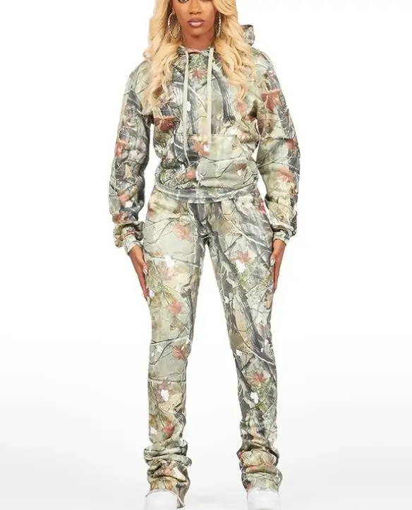 Women's 2-Piece Set Spring/autumn Personalized Trendy Style Camouflage Branch Print Long Sleeve Hoodie Tight Pants Set
Women's 2-Piece Set Spring/autumn Personalized Trendy Style Camouflage Branch Print Long Sleeve Hoodie Tight Pants Set
