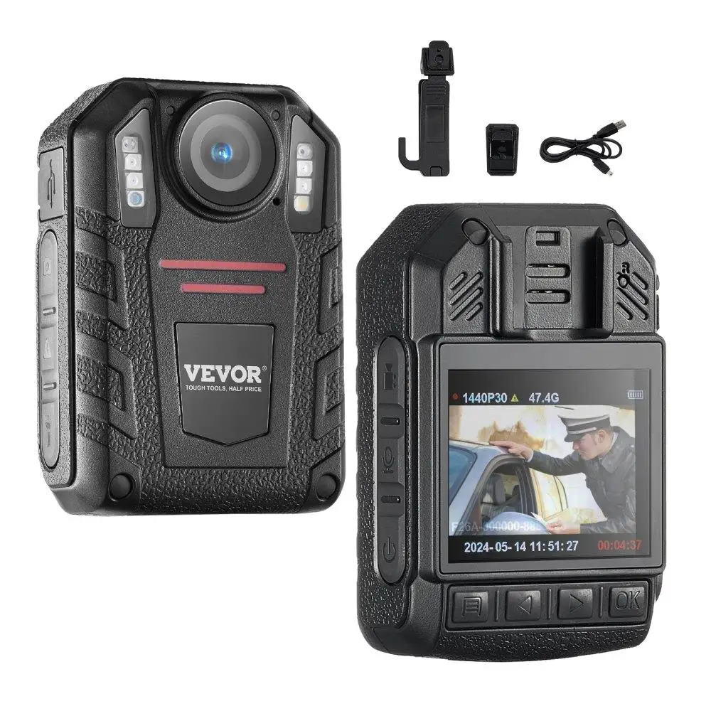 1440P HD Police Body Camera, 64GB Body Cam with Audio Video Picture, Built-in 2850 mAh Battery, 2.0" LCD, Infrared
1440P HD Police Body Camera, 64GB Body Cam with Audio Video Picture, Built-in 2850 mAh Battery, 2.0" LCD, Infrared