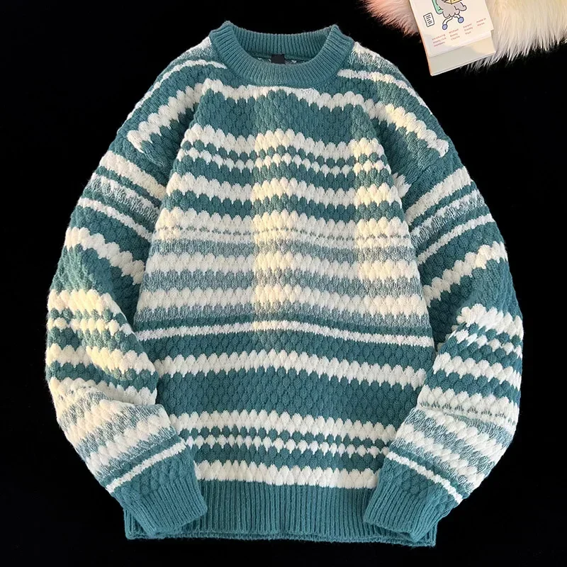 New Waist Line Striped Design Long Sleeve Vintage Crewneck Sweater Slim Trend Top Men's Home Pajamas Autumn and Winter
New Waist Line Striped Design Long Sleeve Vintage Crewneck Sweater Slim Trend Top Men's Home Pajamas Autumn and Winter