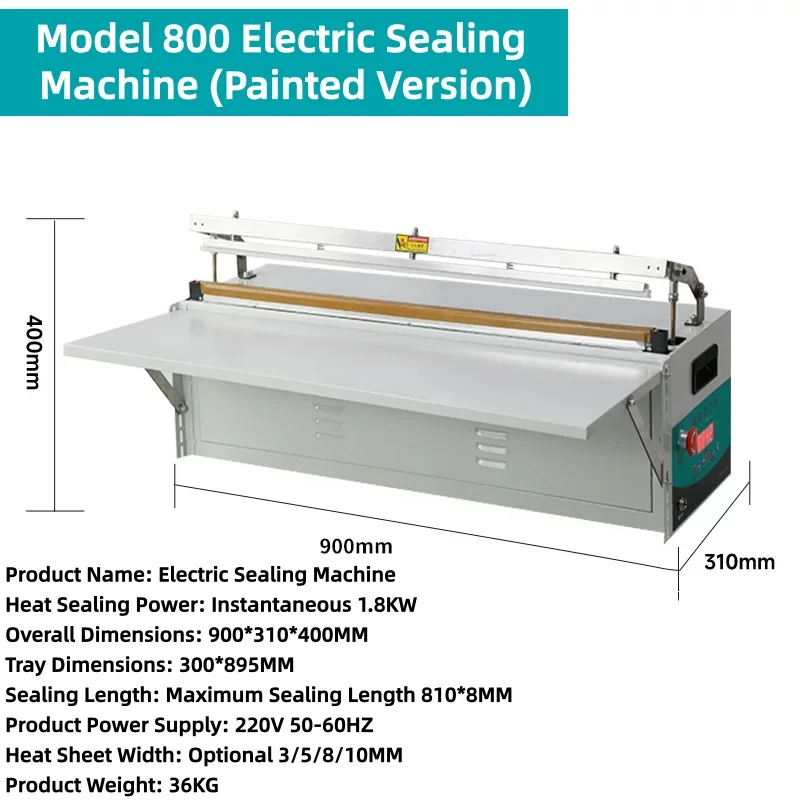 Electric Air Cooling Heat Sealer Digital Control Plastic Bag Sealing Machine for PE Aluminum Foil Food Packaging Bags
Electric Air Cooling Heat Sealer Digital Control Plastic Bag Sealing Machine for PE Aluminum Foil Food Packaging Bags