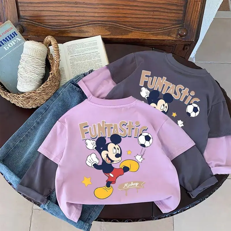 Disney series Mickey children's spring and autumn soft comfortable fashion cartoon casual cute pure cotton fake two-piece set
Disney series Mickey children's spring and autumn soft comfortable fashion cartoon casual cute pure cotton fake two-piece set