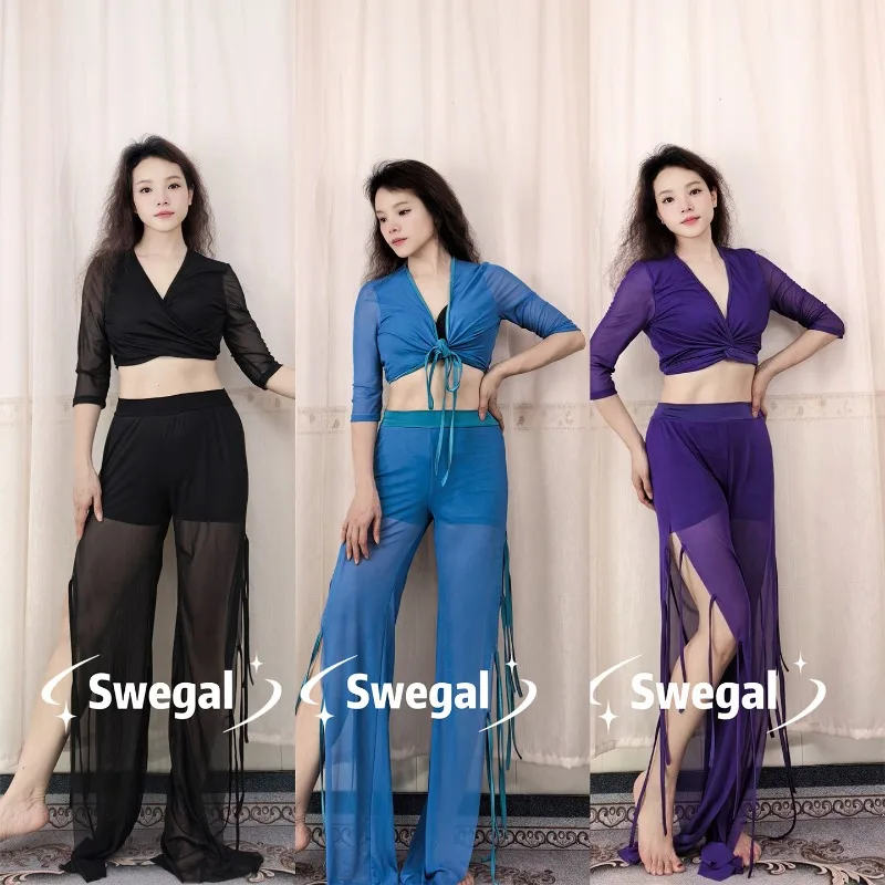 Customized SWEGAL Belly Dance Costumes Mesh Tie Top with Dynamic Ribbon Pants Beginner Large Elegant Inspirational Master Style
Customized SWEGAL Belly Dance Costumes Mesh Tie Top with Dynamic Ribbon Pants Beginner Large Elegant Inspirational Master Style