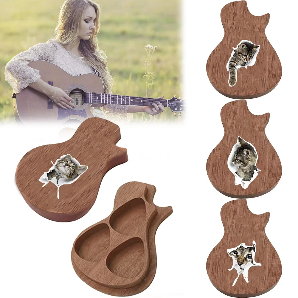 1pc Wooden Classic Guitar Paddle Box Equipped with Three Paddle Storage Holes Dustproof Waterproof Simple Cat Pattern
1pc Wooden Classic Guitar Paddle Box Equipped with Three Paddle Storage Holes Dustproof Waterproof Simple Cat Pattern