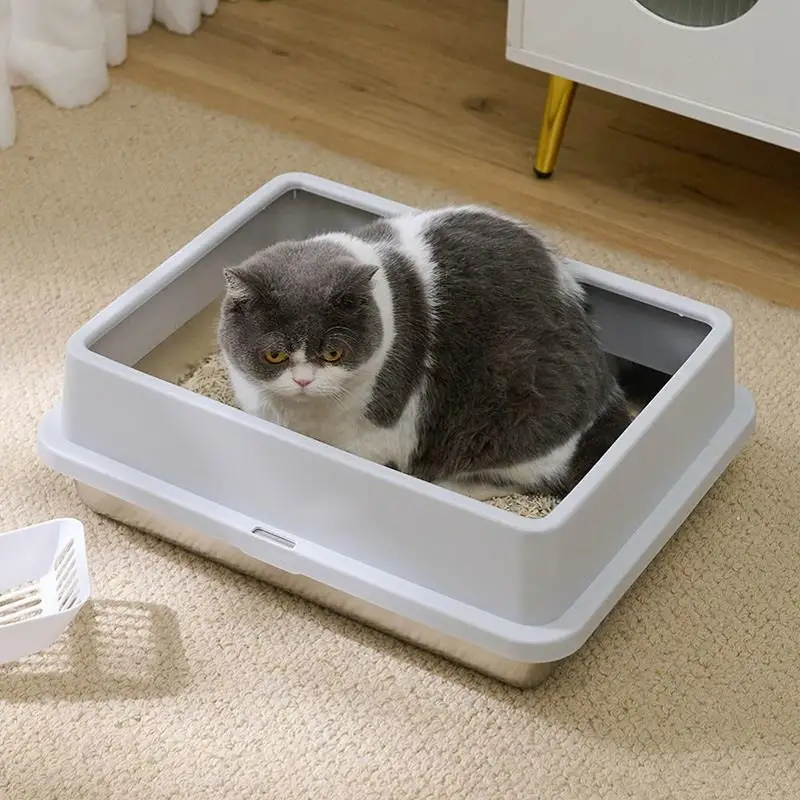 Stainless Steel Pet Open Cat Litter Box Splash-proof High Fence Cat Toilet Cat Litter Box Prevents Sand From Getting Out Of Cat
Stainless Steel Pet Open Cat Litter Box Splash-proof High Fence Cat Toilet Cat Litter Box Prevents Sand From Getting Out Of Cat