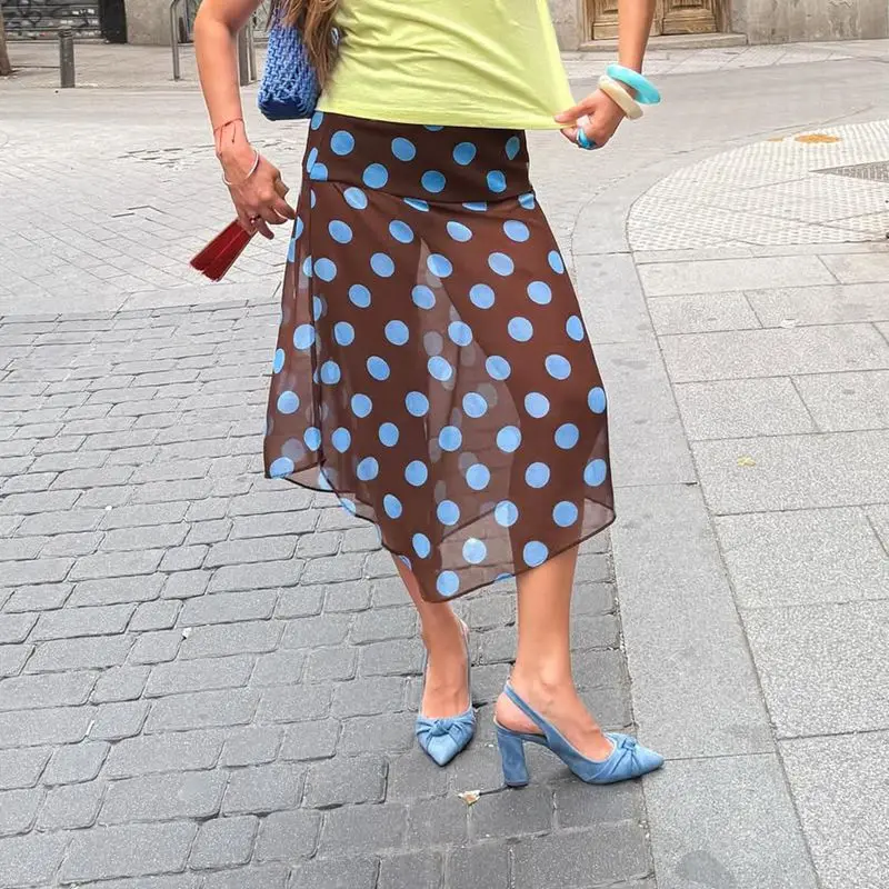 Combhasaki Women Summer Y2K Vintage Polka Dot Side Zipper High Waist Sheer Mesh See-through Irregular Hem A-line Midi Skirts
Combhasaki Women Summer Y2K Vintage Polka Dot Side Zipper High Waist Sheer Mesh See-through Irregular Hem A-line Midi Skirts