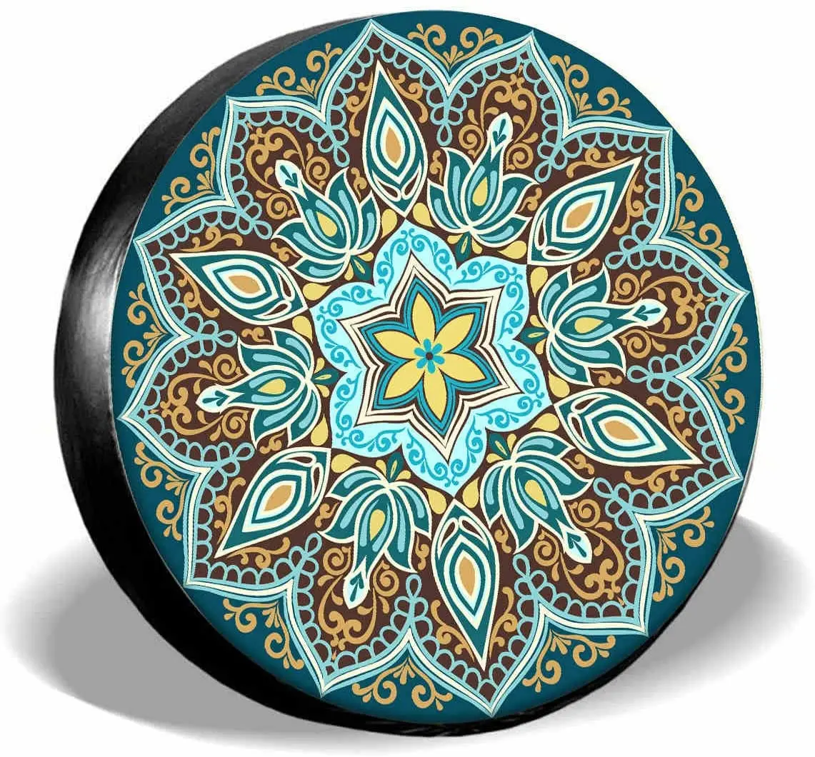 Чехол IBILIU Boho Mandala Бирюзовый для запасных шин, защита от УФ-лучей, чехол на колесо с цветами, круглым цветочным узором, универсальный чехол для шин F
Чехол IBILIU Boho Mandala Бирюзовый для запасных шин, защита от УФ-лучей, чехол на колесо с цветами, круглым цветочным узором, универсальный чехол для шин F