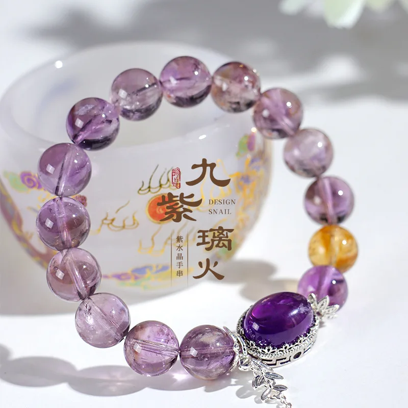 Jiu Zi Li Huo Design Hand String Purple Egg Noodles Double Leaf Tassel Paired With Freshwater Pearl Square White Crystal Lucky
Jiu Zi Li Huo Design Hand String Purple Egg Noodles Double Leaf Tassel Paired With Freshwater Pearl Square White Crystal Lucky