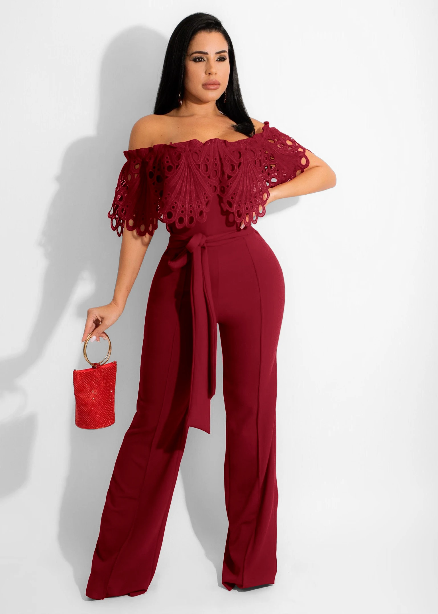 Summer Sexy Lace One Piece Set Elegant Office Jumpsuit Casual Fashion Business Wide Leg Long Pants Rompers Overalls Women 2023
Summer Sexy Lace One Piece Set Elegant Office Jumpsuit Casual Fashion Business Wide Leg Long Pants Rompers Overalls Women 2023