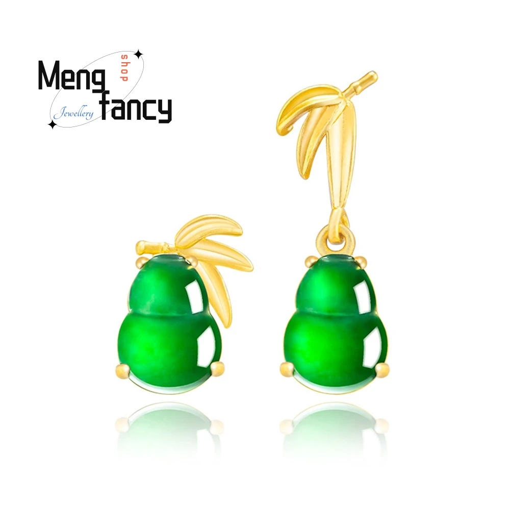 Natural A Goods Jade Yang Green Gourd Bamboo Stud Earrings Ice Jade S925 Silver Inlaid Fashion Earrings For Women Fine Jewelry
Natural A Goods Jade Yang Green Gourd Bamboo Stud Earrings Ice Jade S925 Silver Inlaid Fashion Earrings For Women Fine Jewelry