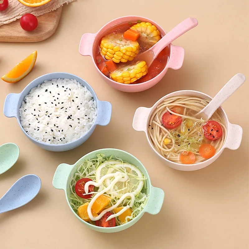 2pcs Wheat Straw Children Bowl with Spoon Anti Falling and Scalding Household Plastic Soup Rice Handle Tableware
2pcs Wheat Straw Children Bowl with Spoon Anti Falling and Scalding Household Plastic Soup Rice Handle Tableware