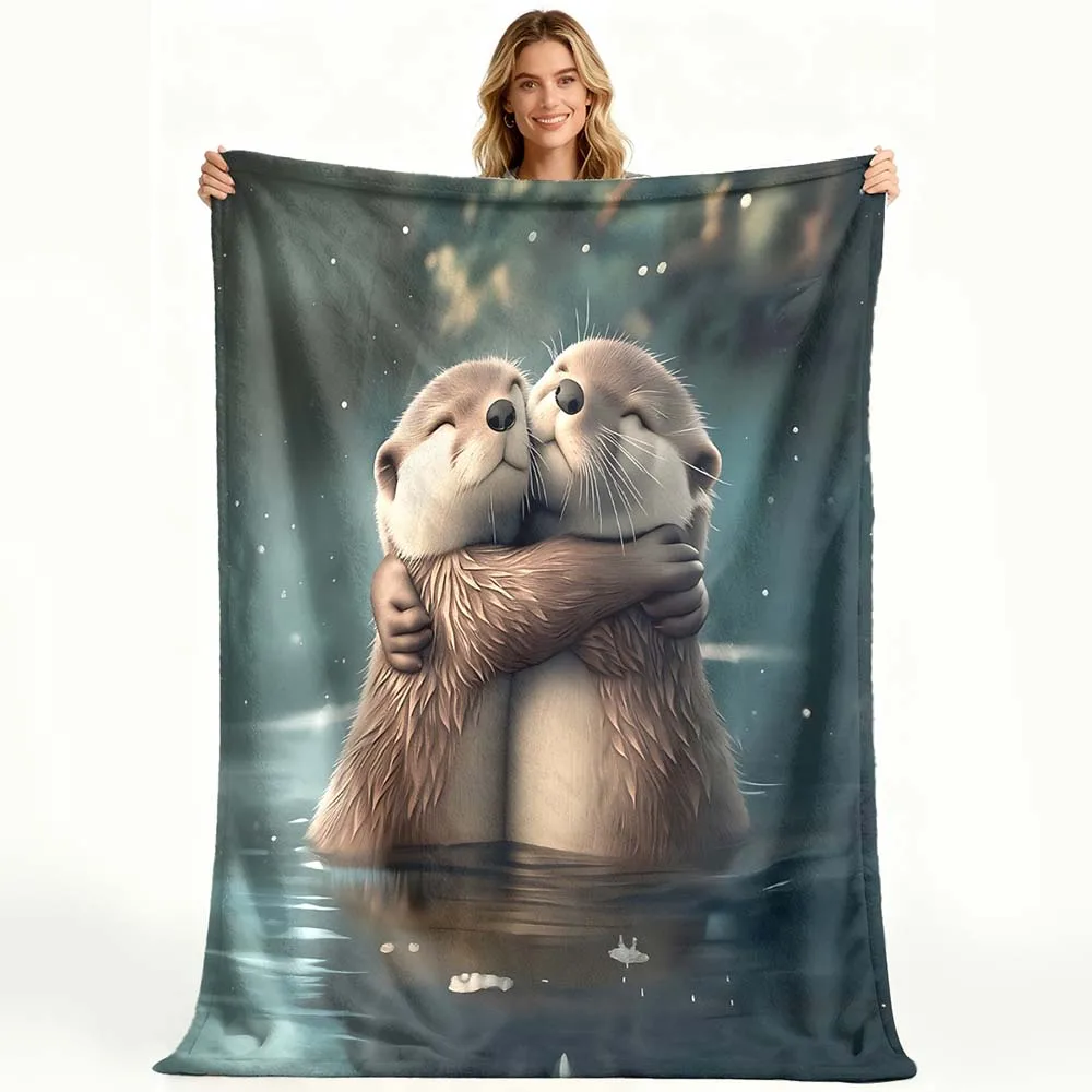 1pc Cute Romantic Otter Couple Hugging Flannel Throw Blanket Soft Warm Cozy Bedding Blanket For Home Bedroom Living Room
1pc Cute Romantic Otter Couple Hugging Flannel Throw Blanket Soft Warm Cozy Bedding Blanket For Home Bedroom Living Room