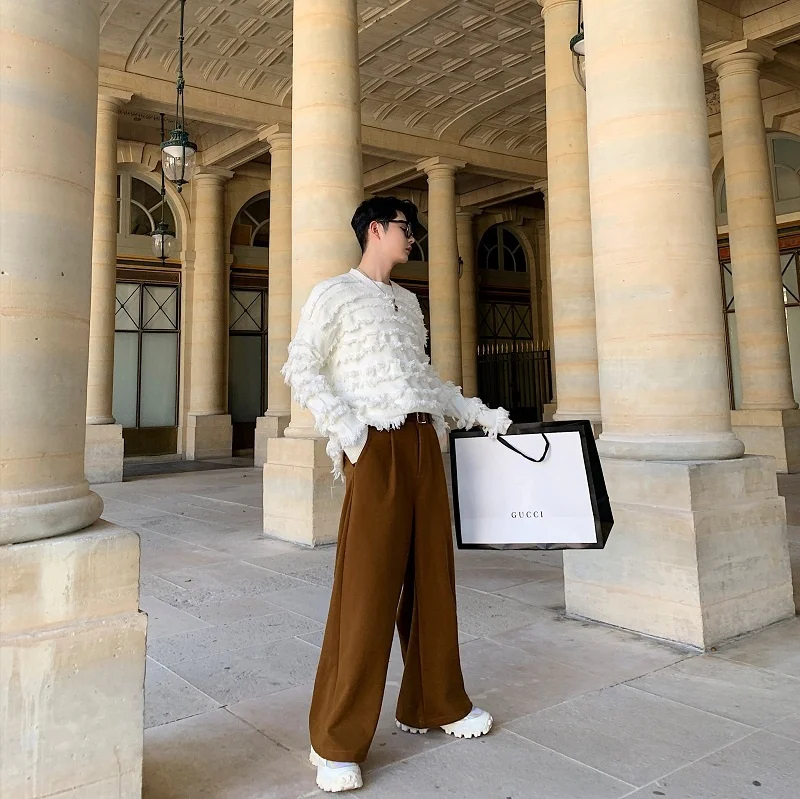 Новые зимние мужские брюки из утолщенной шерсти, широкие прямые повседневные брюки, модные свободные брюки в корейском стиле, длинные брюки
Новые зимние мужские брюки из утолщенной шерсти, широкие прямые повседневные брюки, модные свободные брюки в корейском стиле, длинные брюки