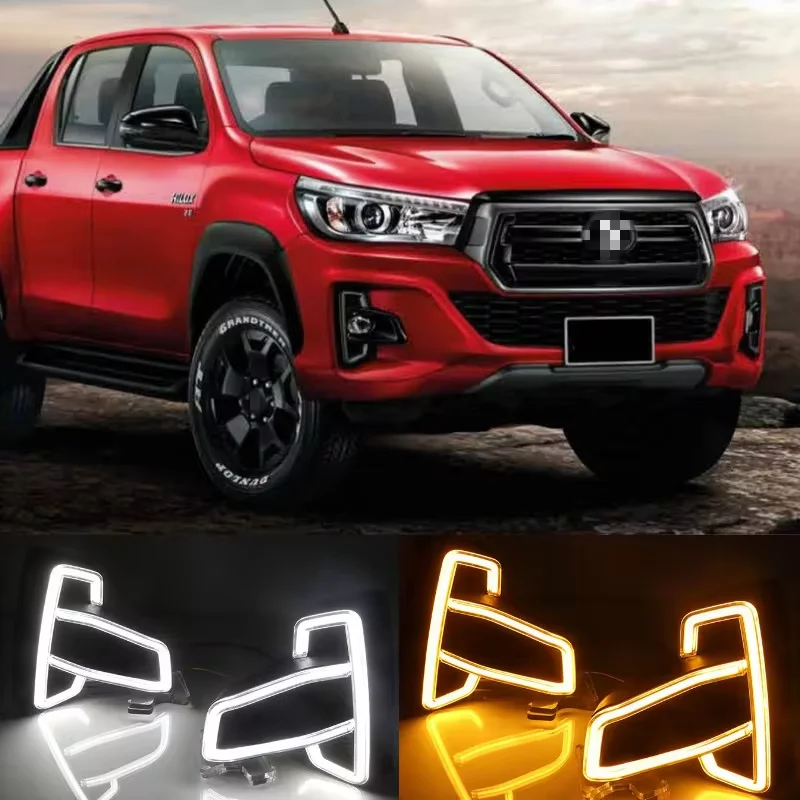 DRL LED Daytime Running Lights Diglight 12V ABS Fog lamp Cover With Turn Yellow Signal For Toyota Hilux Revo Rocco 2018 2019
DRL LED Daytime Running Lights Diglight 12V ABS Fog lamp Cover With Turn Yellow Signal For Toyota Hilux Revo Rocco 2018 2019