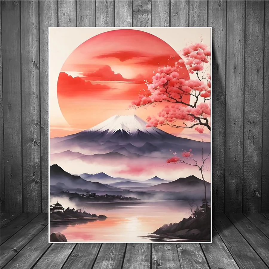 Алмазная вышивка 5D: Солнце над Фудзи, цветущие вишни, красное солнце в Японии. Набор для алмазной мозаики, декор для дома.
Алмазная вышивка 5D: Солнце над Фудзи, цветущие вишни, красное солнце в Японии. Набор для алмазной мозаики, декор для дома.