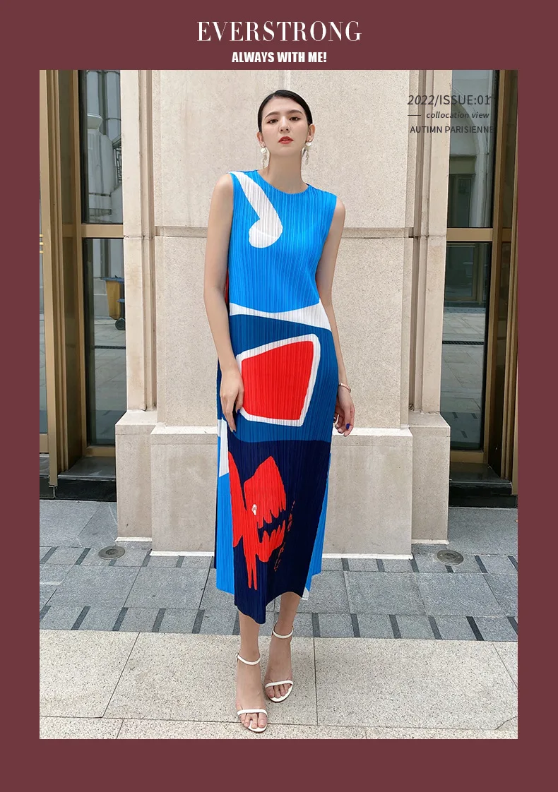 HOT SELLING Miyake fashion pleated Chinese style print o-neck sleeveless A-Line dress IN STOCK
HOT SELLING Miyake fashion pleated Chinese style print o-neck sleeveless A-Line dress IN STOCK