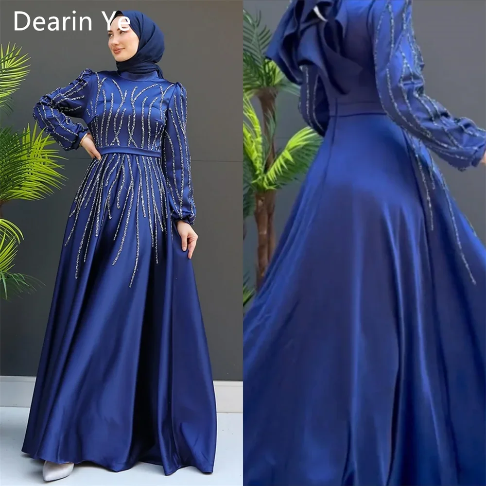 Customized Prom Gown Saudi Arabia Formal Dearin High Collar A-line Floor Length Sequin Skirts Draped Ribbon Applique Bead Bespok
Customized Prom Gown Saudi Arabia Formal Dearin High Collar A-line Floor Length Sequin Skirts Draped Ribbon Applique Bead Bespok