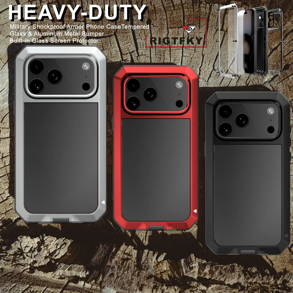 Heavy Duty Metal Armor Phone Case For Iphone 17 Air 16 15 14 13 Plus 12 11 Pro Max 16E 17E Shockproof Rugged Protection Cover
Heavy Duty Metal Armor Phone Case For Iphone 17 Air 16 15 14 13 Plus 12 11 Pro Max 16E 17E Shockproof Rugged Protection Cover