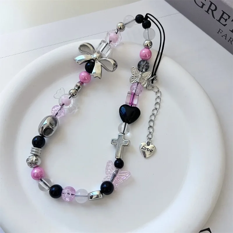 Korea Y2K Pink Beaded Flower Candy Butterfly Bracelet Phone Chain Pendant For iPhone Universal Accessories Chain Stylish Jewelry
Korea Y2K Pink Beaded Flower Candy Butterfly Bracelet Phone Chain Pendant For iPhone Universal Accessories Chain Stylish Jewelry