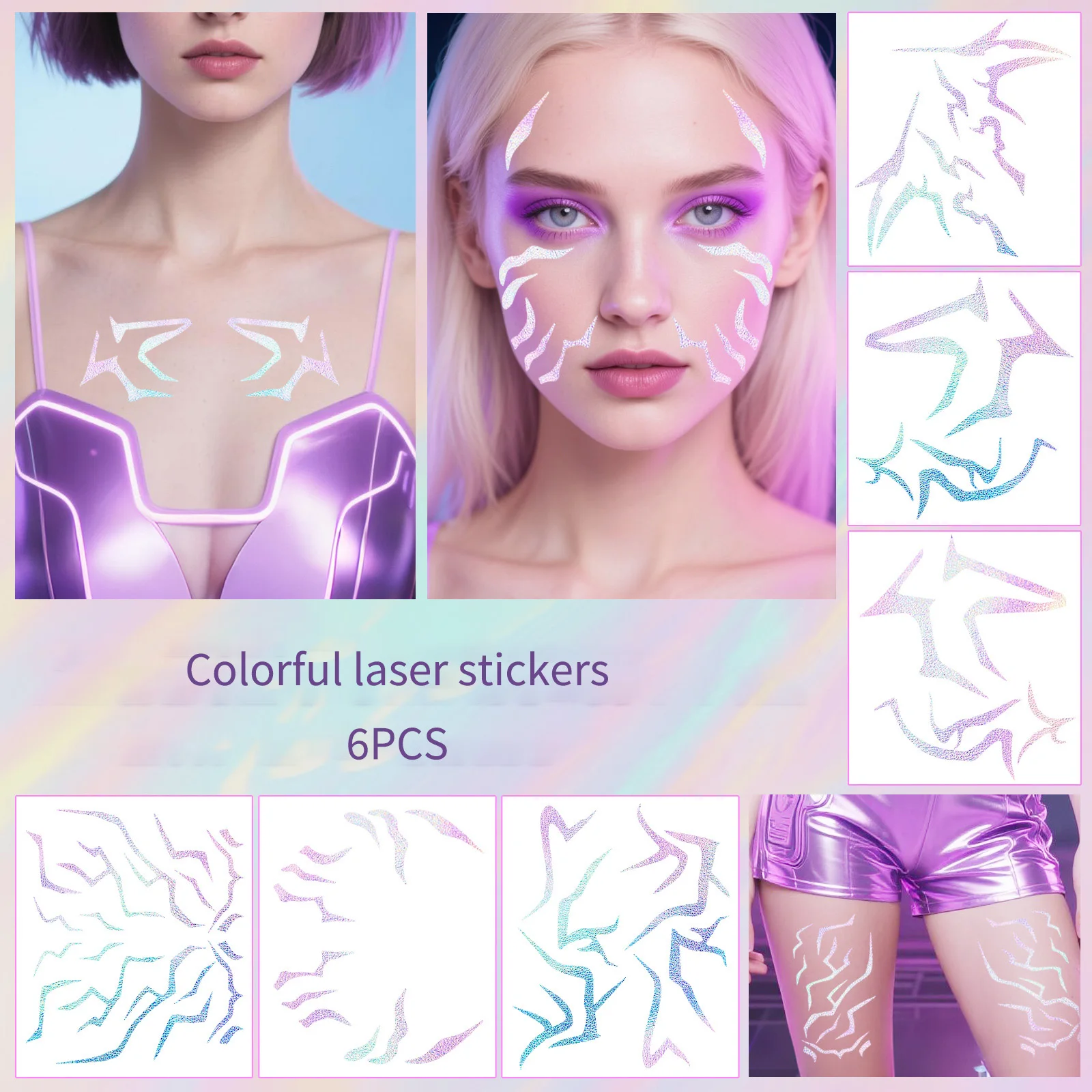 6pcs K-pop Demon Hunting Team Stickers, Laser Stickers, Role-playing Cosplay Stickers for Halloween
6pcs K-pop Demon Hunting Team Stickers, Laser Stickers, Role-playing Cosplay Stickers for Halloween