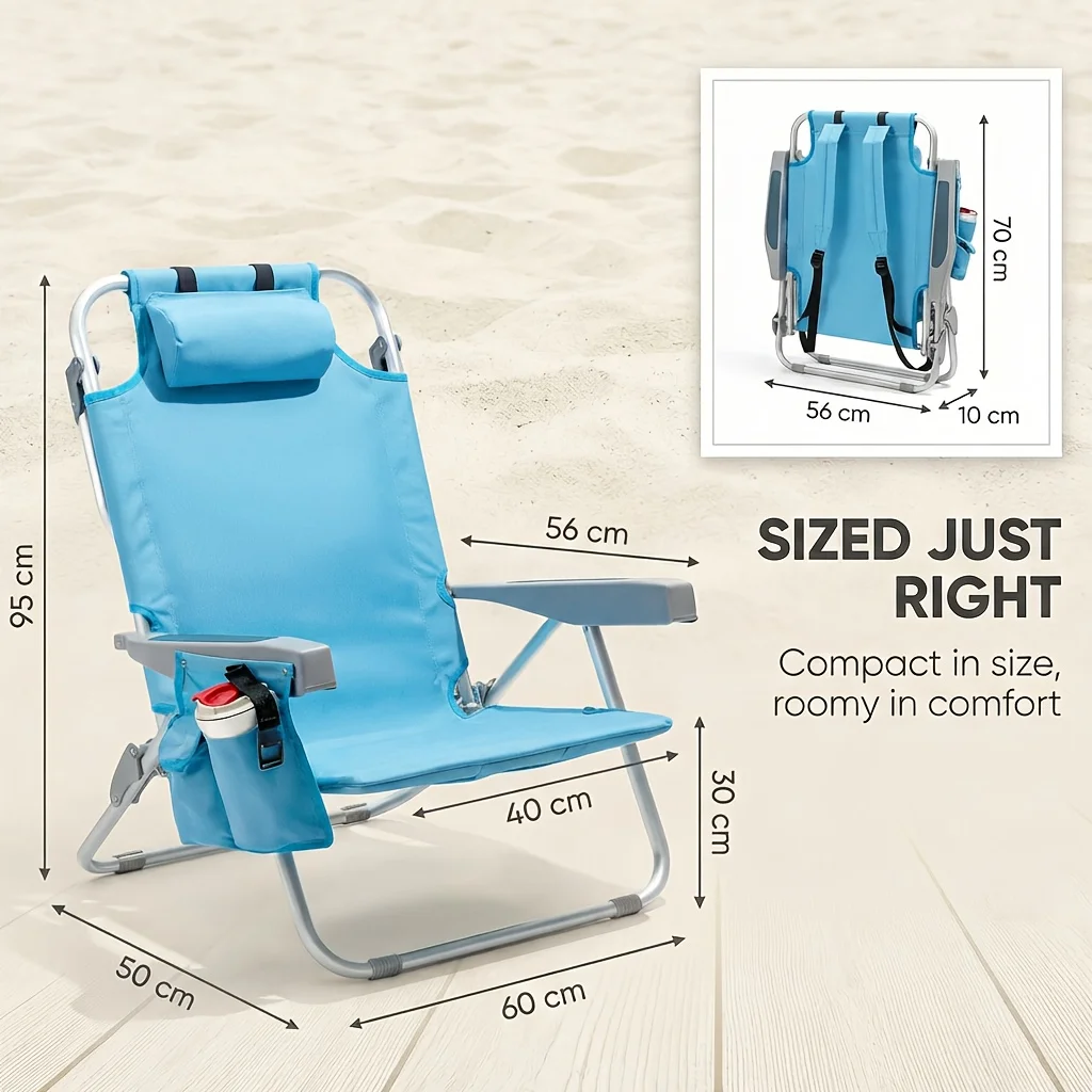 Portable Beach Chair, Lightweight Beach Chair for Adults, Folding Camping Chair with Organizer Bag, Cooler Pouch, Storage Pouch
Portable Beach Chair, Lightweight Beach Chair for Adults, Folding Camping Chair with Organizer Bag, Cooler Pouch, Storage Pouch