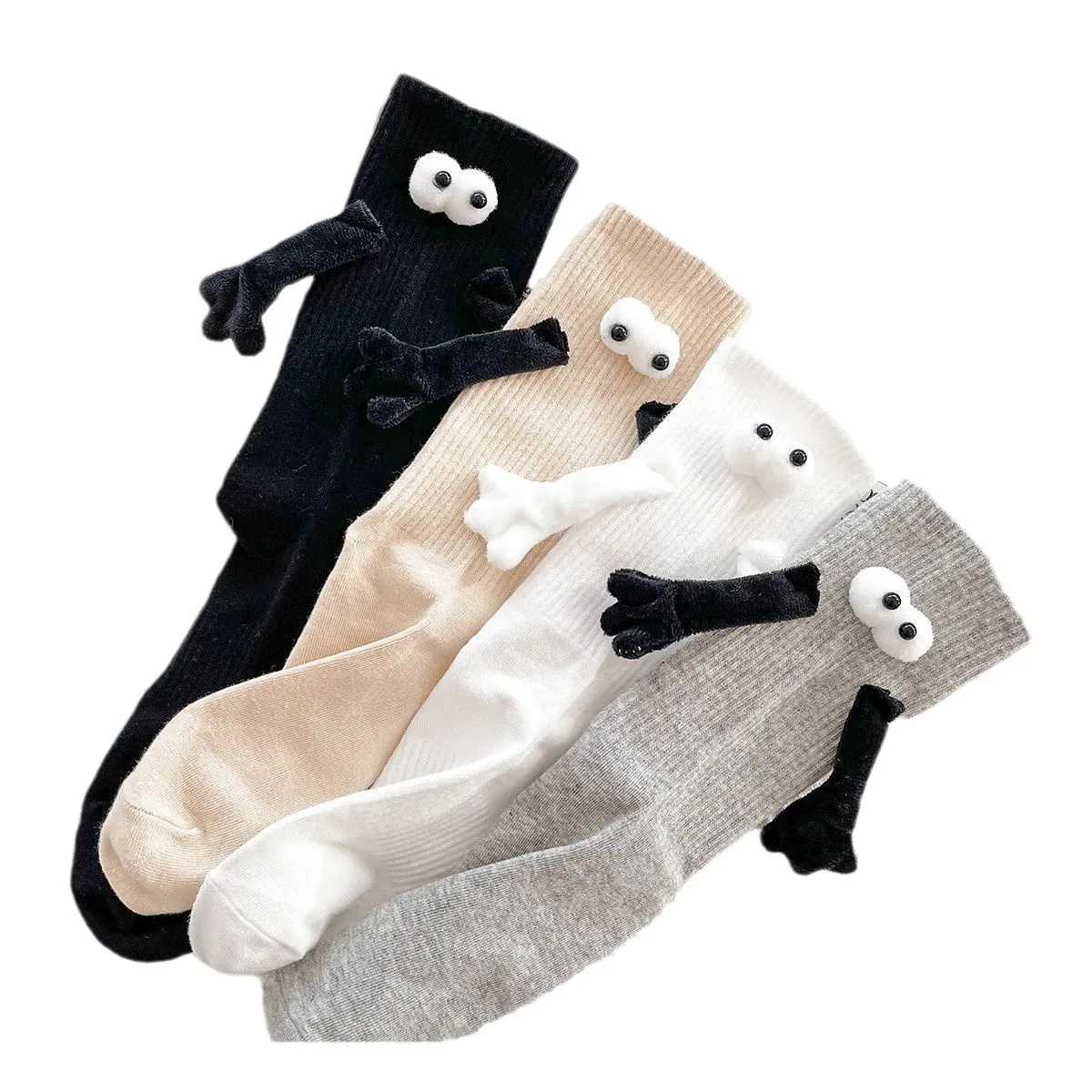 Women Fashion Funny Socks Creative Magnetic Attraction Hands Black White Cartoon Eyes Couples Socks
Women Fashion Funny Socks Creative Magnetic Attraction Hands Black White Cartoon Eyes Couples Socks