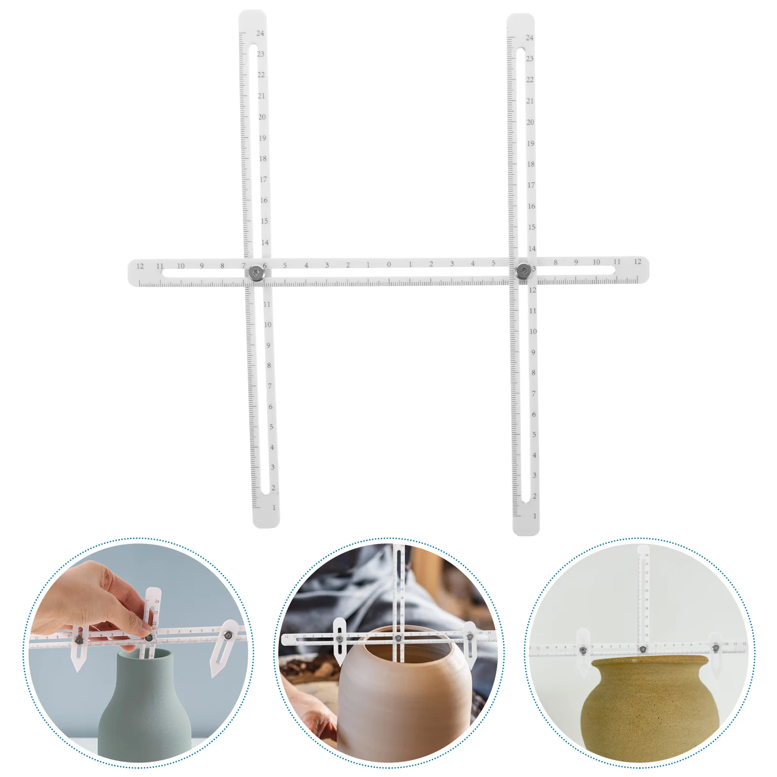 1Set Pottery Throwing Gauge Plastic Metal Durable Clay Thickness Height Diameter Measuring Tool for Ceramic and Polymer Craft
1Set Pottery Throwing Gauge Plastic Metal Durable Clay Thickness Height Diameter Measuring Tool for Ceramic and Polymer Craft