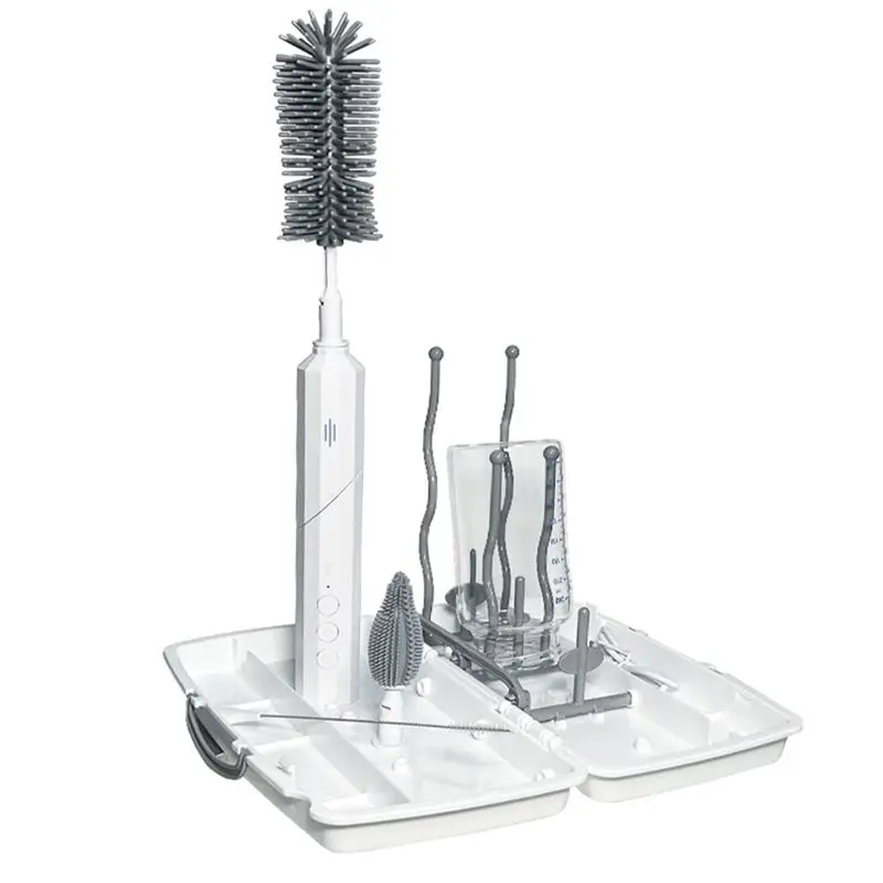 A02M-Electric Baby Bottle Brush Cleaner Kit, Rechargeable Automatic Bottle Cleaner Brush Set With Drying Rack
A02M-Electric Baby Bottle Brush Cleaner Kit, Rechargeable Automatic Bottle Cleaner Brush Set With Drying Rack