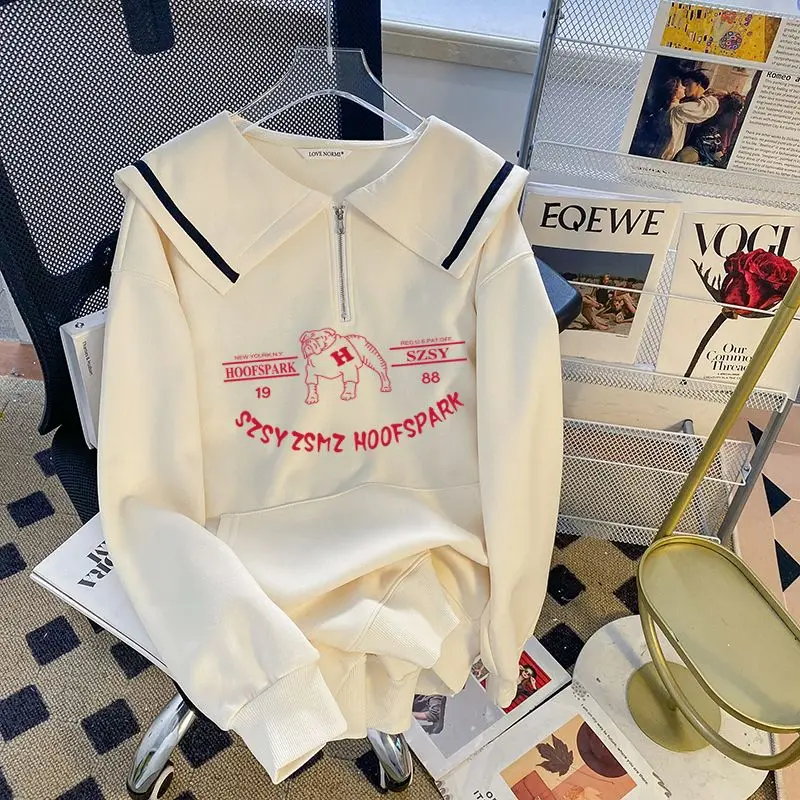 Large Size 300 Pounds Japanese Style Navy Collar Hoodie Unisex Spring Autumn New Style Harajuku Style Jacket Half Zipper Top
Large Size 300 Pounds Japanese Style Navy Collar Hoodie Unisex Spring Autumn New Style Harajuku Style Jacket Half Zipper Top