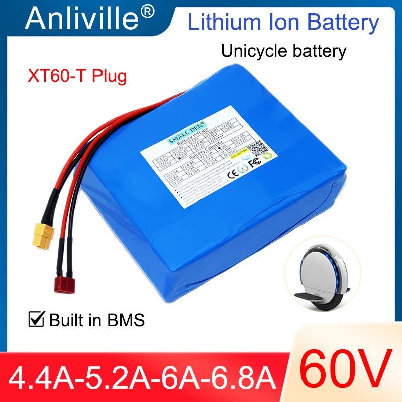 60V 4.4Ah 5.2Ah 6Ah 6.8Ah Lithium battery pack 18650 16S2P Built-in BMS For Electric unicycle self balance scooter Spare Cells
60V 4.4Ah 5.2Ah 6Ah 6.8Ah Lithium battery pack 18650 16S2P Built-in BMS For Electric unicycle self balance scooter Spare Cells