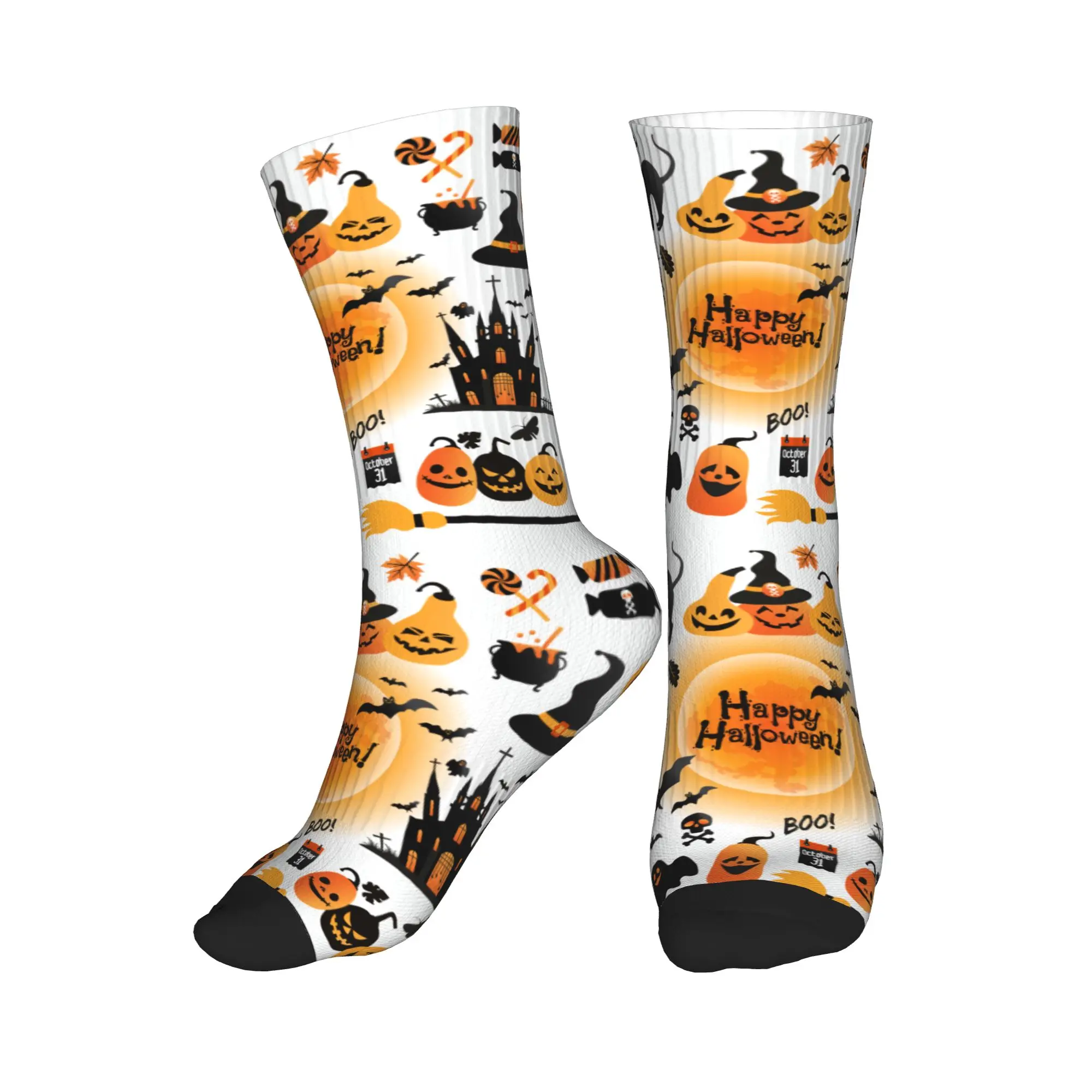 Halloween Orange Pumpkin Ghost Black Cat Ghost Castle Bat Dead Tree Full Moon Crew Socks Unisex Fashion 3D Print Dress Socks
Halloween Orange Pumpkin Ghost Black Cat Ghost Castle Bat Dead Tree Full Moon Crew Socks Unisex Fashion 3D Print Dress Socks