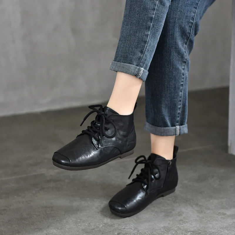 2026 Autumn Women's Soft Cowhide Ankle Boots Luxury Handmade Quality Comfortable Breathable Outdoor Daily Casual Shoes Woman
2026 Autumn Women's Soft Cowhide Ankle Boots Luxury Handmade Quality Comfortable Breathable Outdoor Daily Casual Shoes Woman