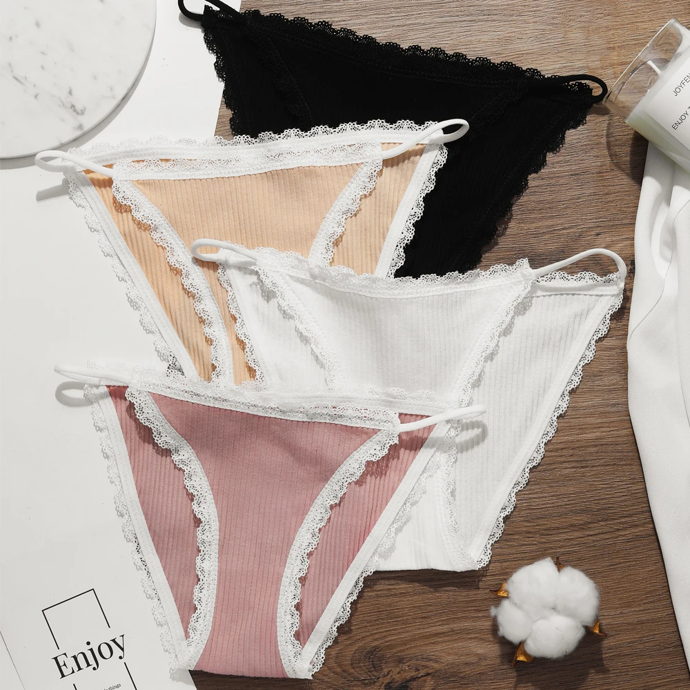 VKME 3Pcs/Set Sexy Cotton Briefs Panties Women Low Waist G-String Lingerie Lace Trim Panties Comfortable Girls Underwear
VKME 3Pcs/Set Sexy Cotton Briefs Panties Women Low Waist G-String Lingerie Lace Trim Panties Comfortable Girls Underwear