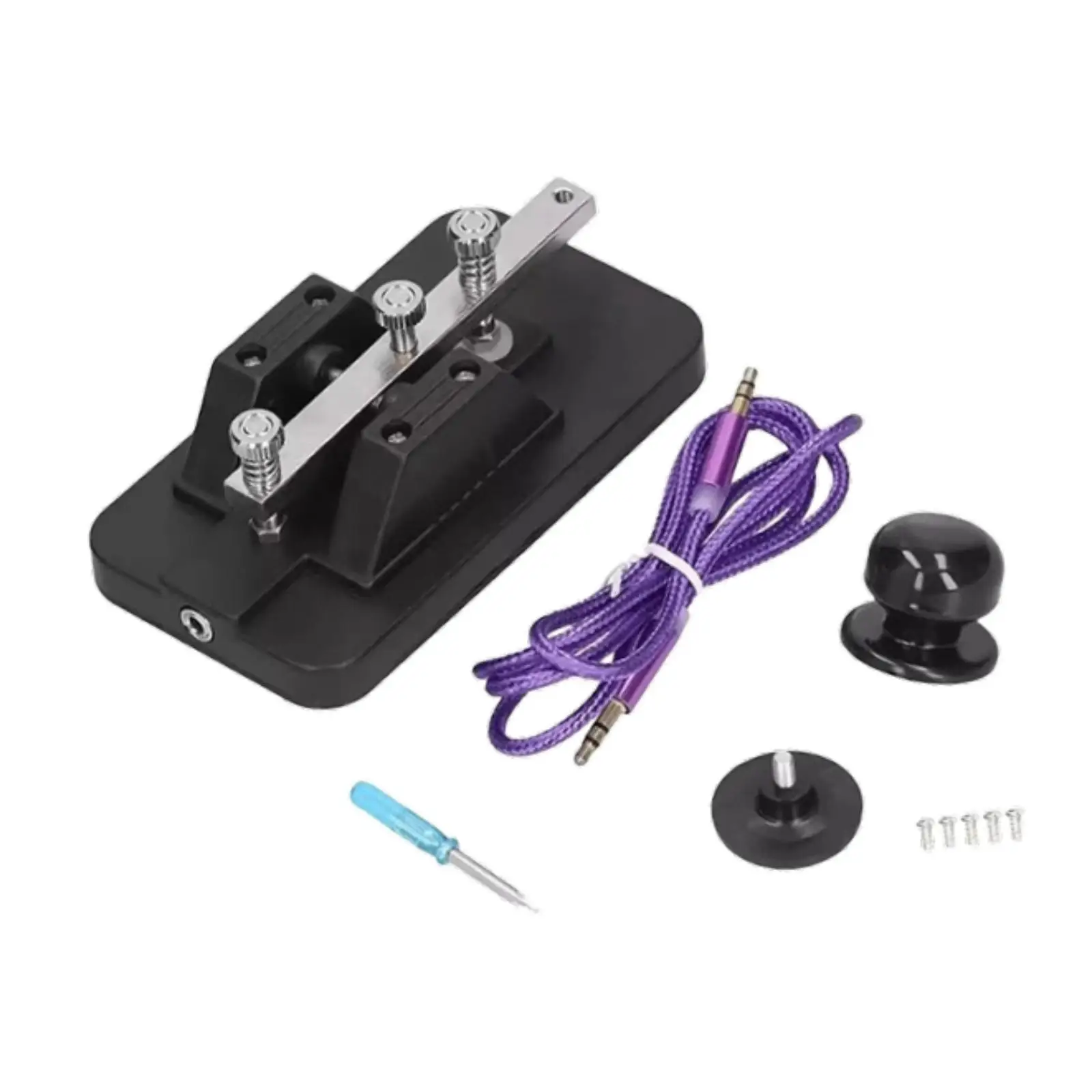 Morse Practice Key Lightweight Sturdy Repair Parts Simple Assembly CW Practice Tool for Desktop Decor Broadcast Enthusiasts
Morse Practice Key Lightweight Sturdy Repair Parts Simple Assembly CW Practice Tool for Desktop Decor Broadcast Enthusiasts