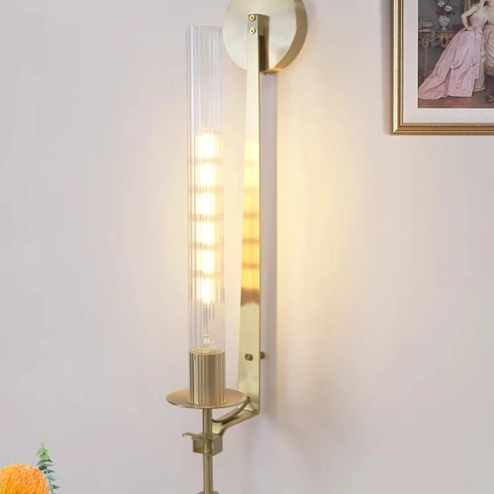 Full copper wall lamp French light luxury living room background wall designer
Full copper wall lamp French light luxury living room background wall designer