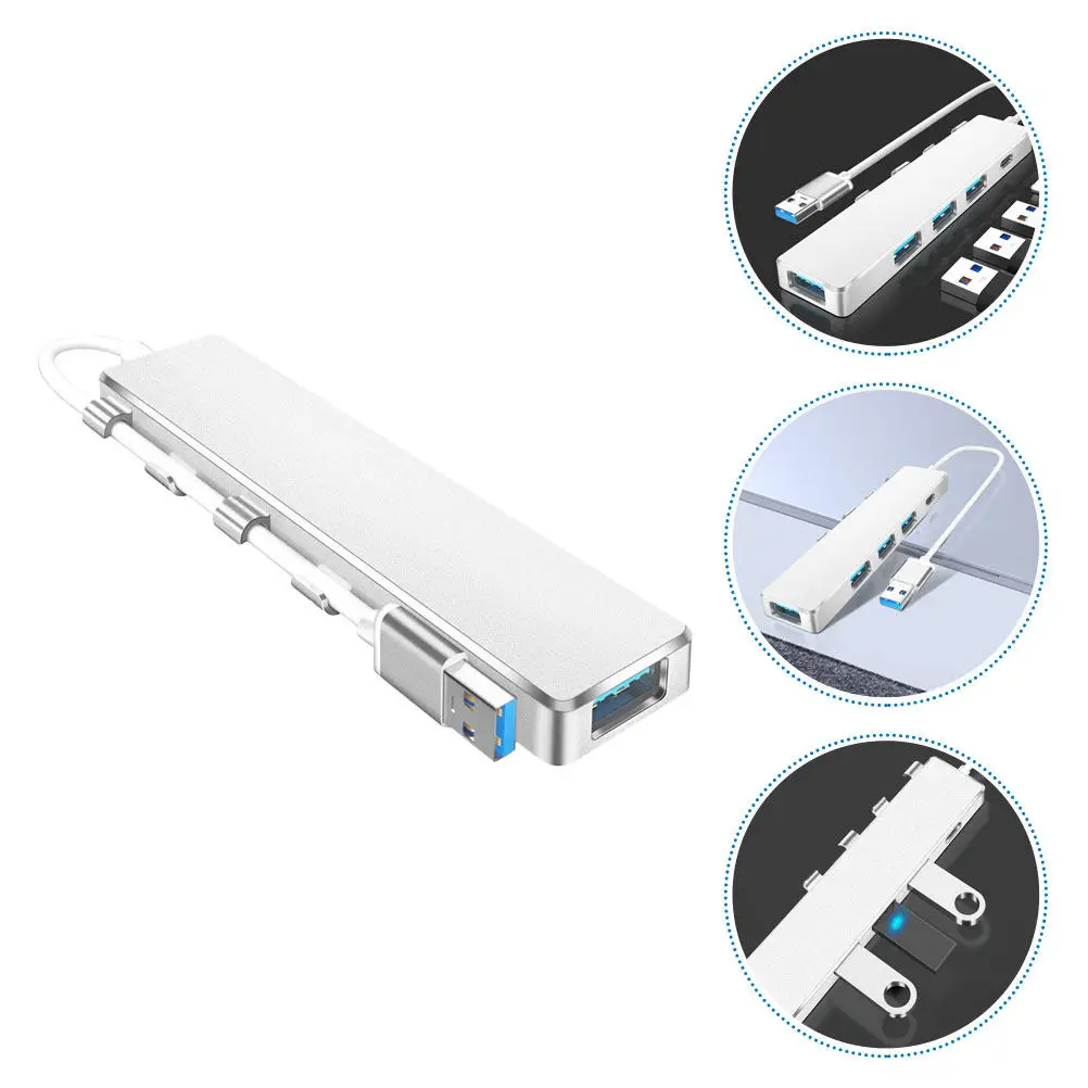 1pc Usb 4 Port Usb3.0 2.0 Multi-Port Lightweight Portable Data Hub For Laptop Desktop Plug Play Multifunction Usb Hub For Office