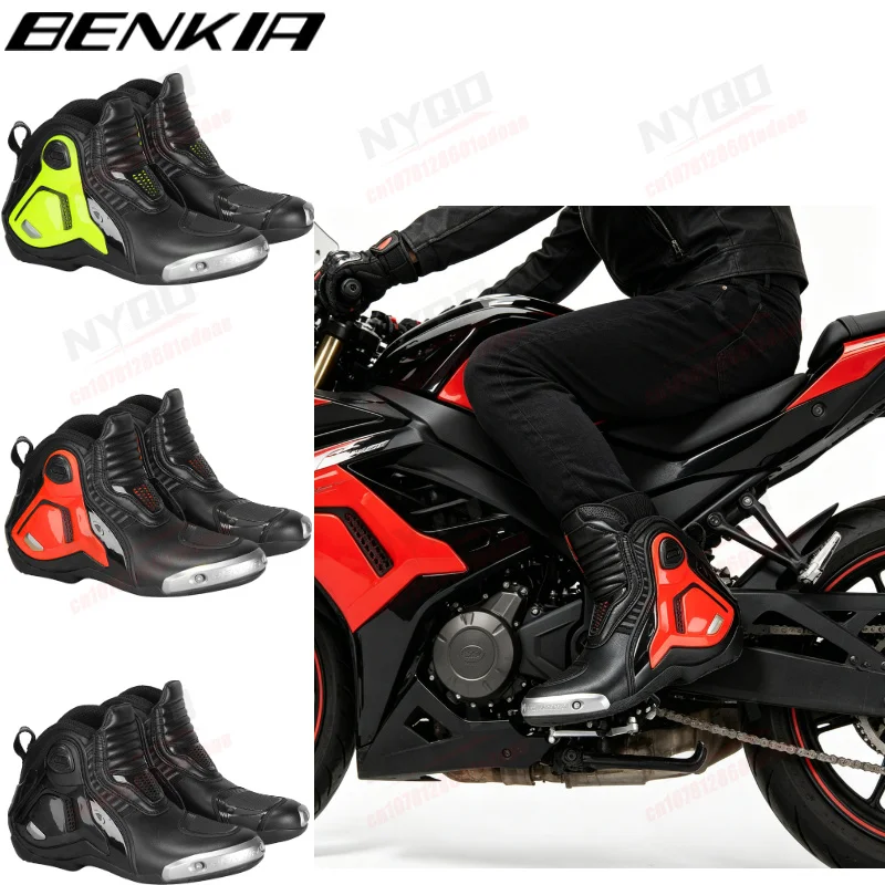 Benkia Motorcycle Riding Boots, All Season Motocross Racing Shoes, Titanium Alloy Short Boots for Men Women
Benkia Motorcycle Riding Boots, All Season Motocross Racing Shoes, Titanium Alloy Short Boots for Men Women