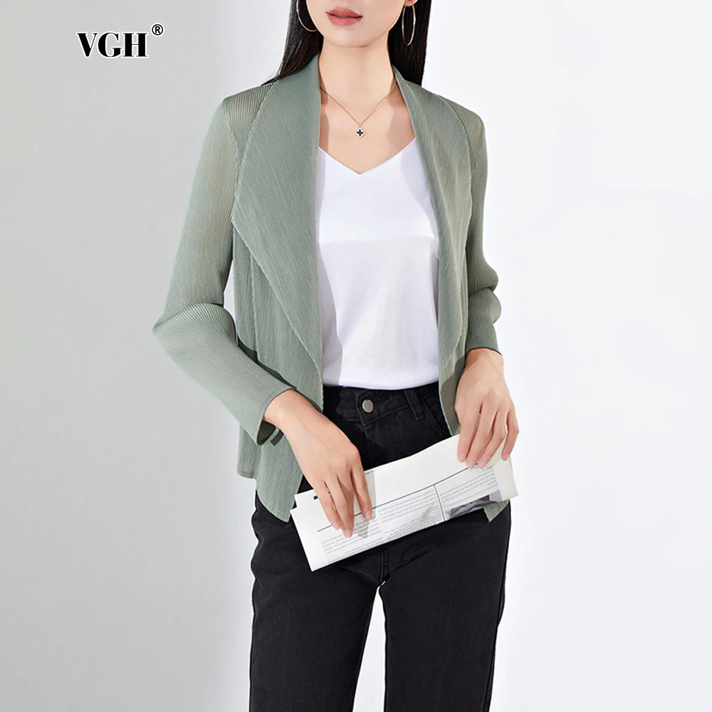 VGH Solid Slimming Temperament Top Coats For Women Turn Down Collar Long Sleeve Elegant Commute Coat Female Fashion Style New
VGH Solid Slimming Temperament Top Coats For Women Turn Down Collar Long Sleeve Elegant Commute Coat Female Fashion Style New