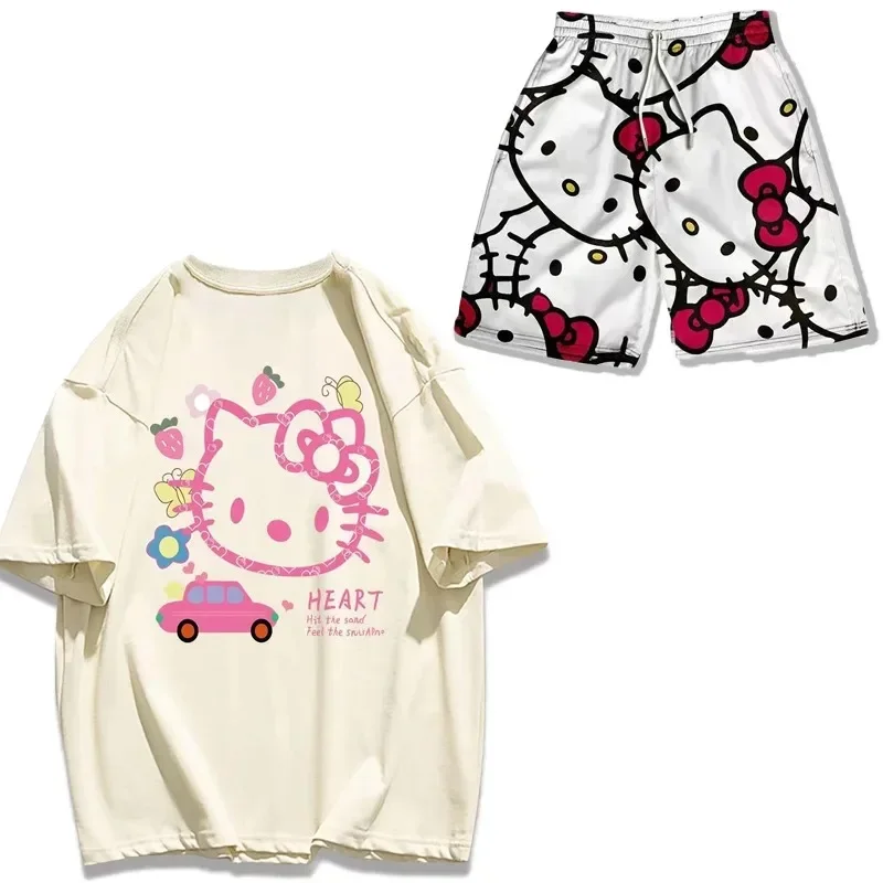 Sanrio Kawaii Hello Kitty T-shirt Set Kuromi Anime Cartoon Exquisite Soft Skin Friendly Summer Loose Casual Short-sleeved Suits
Sanrio Kawaii Hello Kitty T-shirt Set Kuromi Anime Cartoon Exquisite Soft Skin Friendly Summer Loose Casual Short-sleeved Suits