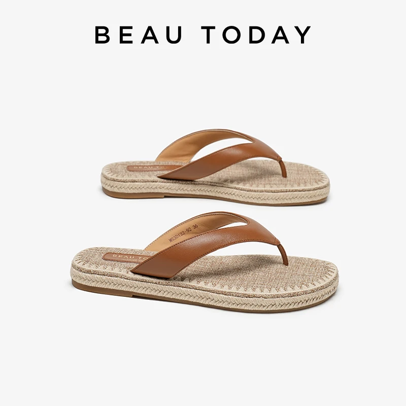BEAUTODAY Casual Flip Flops Women Sheepskin Leather T-Strap Open Toe Solid Slippers Outdoors Ladies Flats Shoes Handmade 36385
BEAUTODAY Casual Flip Flops Women Sheepskin Leather T-Strap Open Toe Solid Slippers Outdoors Ladies Flats Shoes Handmade 36385