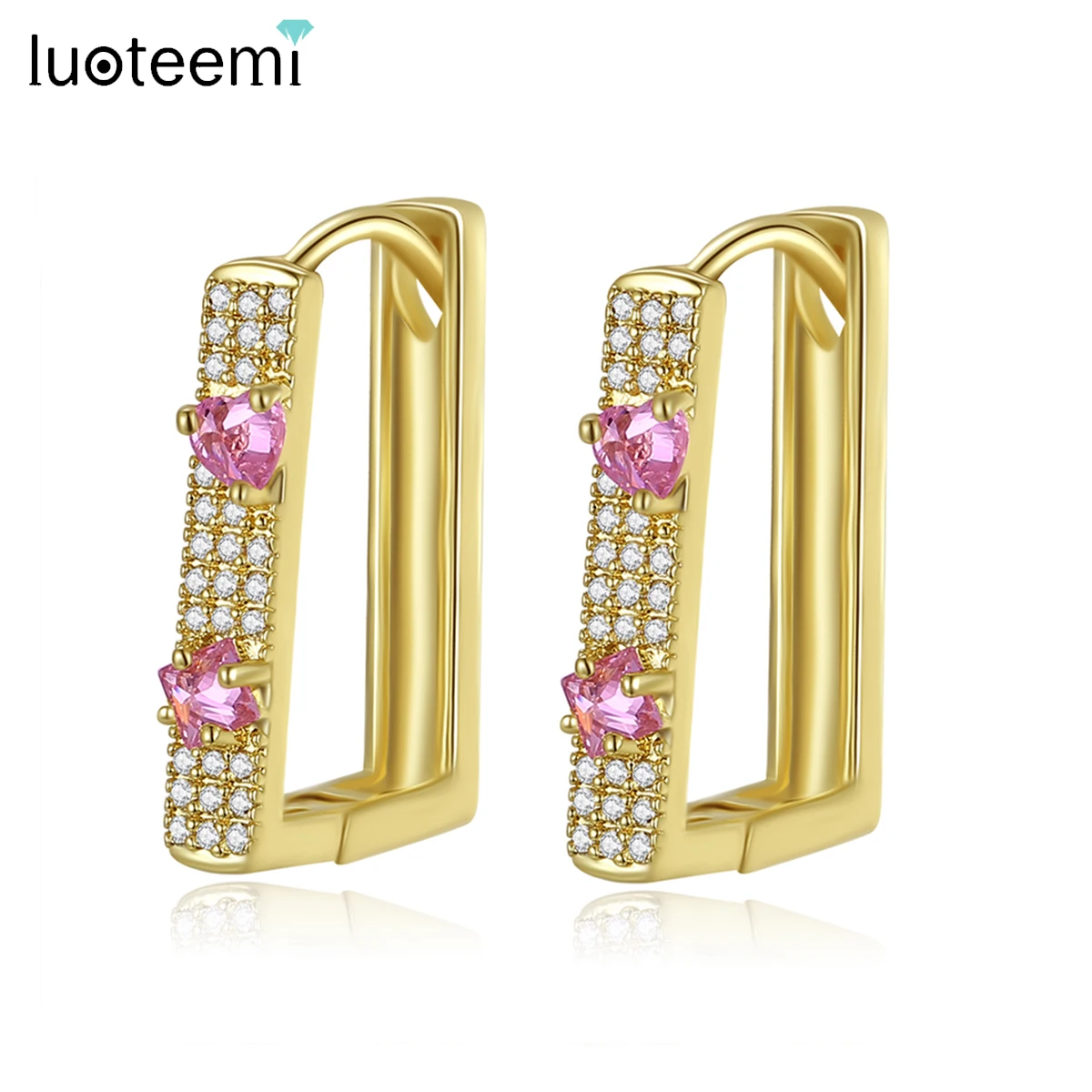 LUOTEEMI Korean Fashion Pink Square CZ Hoop Earrings for Women Metal Silver Color/Gold Color Simple Versatile Girls Teens Gifts
LUOTEEMI Korean Fashion Pink Square CZ Hoop Earrings for Women Metal Silver Color/Gold Color Simple Versatile Girls Teens Gifts