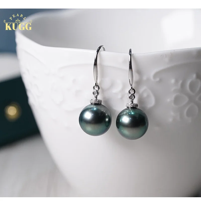 KUGG PEARL 18K White Gold Earrings 10-11mm Natural Tahitian Black Pearl Drop Earrings for Women Luxury Wedding Jewelty
KUGG PEARL 18K White Gold Earrings 10-11mm Natural Tahitian Black Pearl Drop Earrings for Women Luxury Wedding Jewelty