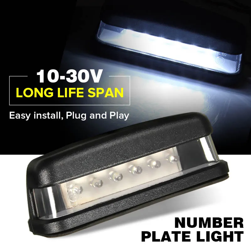 12V 24V 6 LED Car Truck Number License Plate Light Rear Tail Light Waterproof for Trailer Bus Lorry
12V 24V 6 LED Car Truck Number License Plate Light Rear Tail Light Waterproof for Trailer Bus Lorry