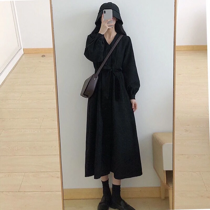 Medium Long Thick Dress Women's Retro Loose Long Sleeve Large Size Fat MM Shirt Long Dress
Medium Long Thick Dress Women's Retro Loose Long Sleeve Large Size Fat MM Shirt Long Dress