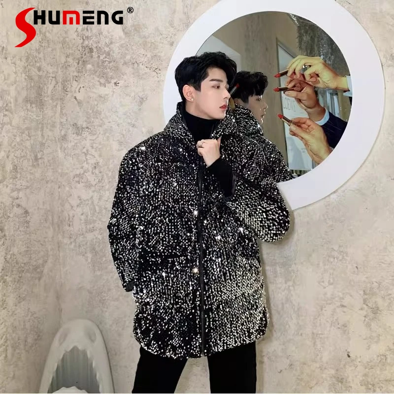 Men's 2025 Winter New Sequin Trendy High Street Tops Long Sleeve Warm Hooded Cotton Jackets Men's High-end Stylish Zipper Parkas
Men's 2025 Winter New Sequin Trendy High Street Tops Long Sleeve Warm Hooded Cotton Jackets Men's High-end Stylish Zipper Parkas