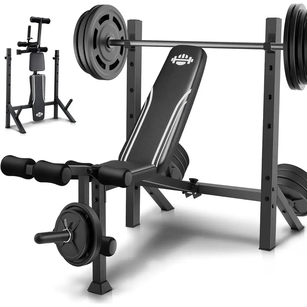 900LBS Weight Bench Set with Squat Rack, Adjustable Bench PrSet with Leg Extension and Leg Curl, lat Incline Decline Workout Ben
900LBS Weight Bench Set with Squat Rack, Adjustable Bench PrSet with Leg Extension and Leg Curl, lat Incline Decline Workout Ben