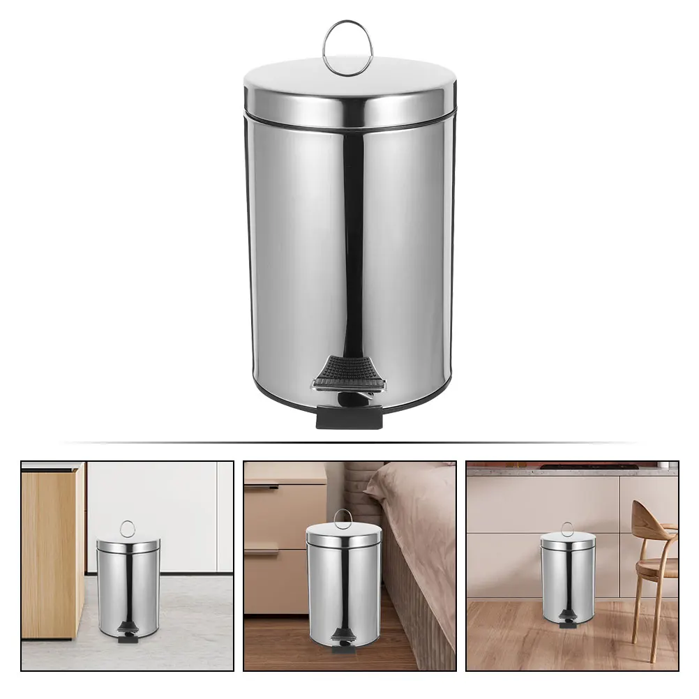 Stainless Steel Pedal Trash Can Foot Operated Garbage Bin Bathroom Kitchen Bedroom Office Waste Basket Strong Compact 
Stainless Steel Pedal Trash Can Foot Operated Garbage Bin Bathroom Kitchen Bedroom Office Waste Basket Strong Compact