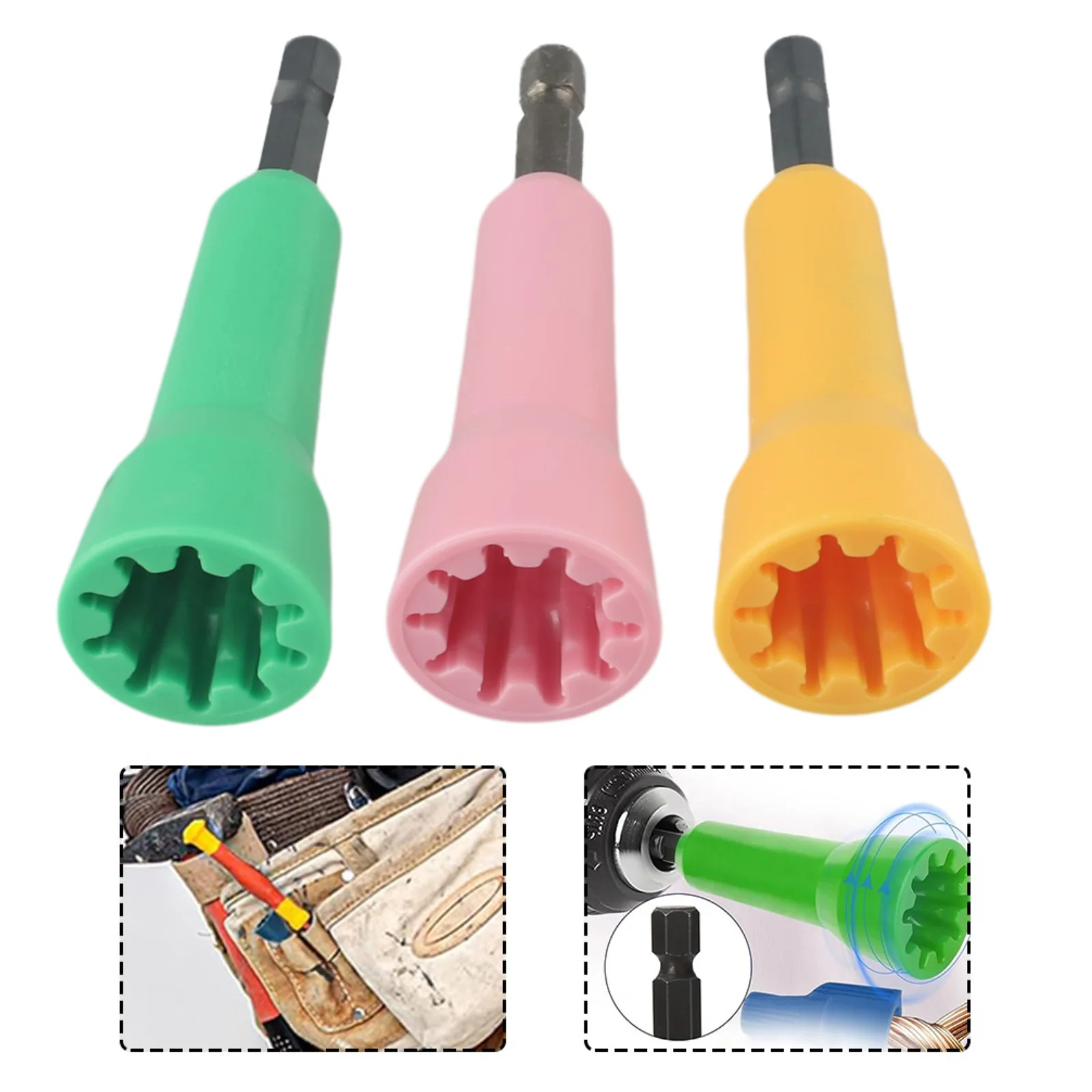 Brand New Wire Twisting Tools Electrician High Compatibility Secure Connection 1/4-inch Chuck 3 Pcs Yellow/Pink/Green
Brand New Wire Twisting Tools Electrician High Compatibility Secure Connection 1/4-inch Chuck 3 Pcs Yellow/Pink/Green