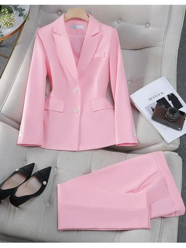 Spring Autumn Women Solid Elegant Long Sleeve Single Breasted Blazer Coat And High Waist Pant Festival Two-piece Sets Simplicity
Spring Autumn Women Solid Elegant Long Sleeve Single Breasted Blazer Coat And High Waist Pant Festival Two-piece Sets Simplicity