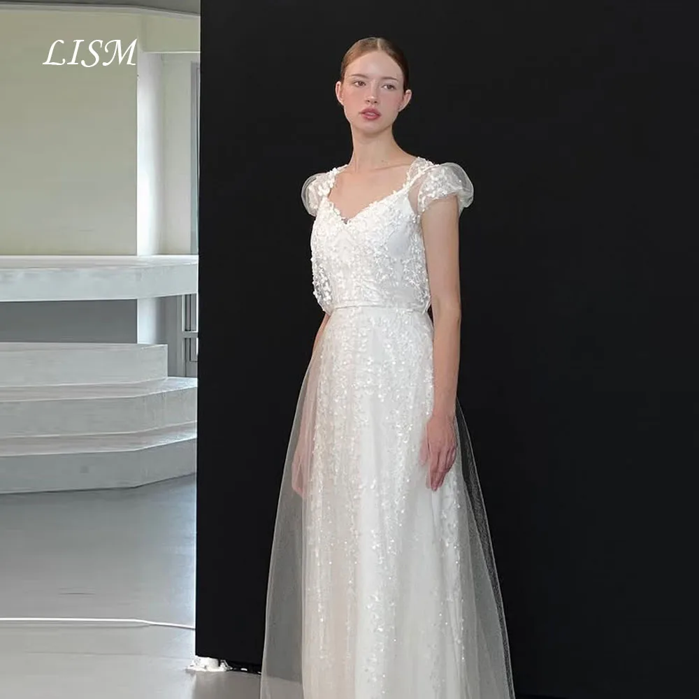 LISM Sweetheart A-Line Korea Wedding Dresses Short Sleeves Photo Shoot Silk Lace Elegant Bridal Gowns Customize 웨딩드레스
LISM Sweetheart A-Line Korea Wedding Dresses Short Sleeves Photo Shoot Silk Lace Elegant Bridal Gowns Customize 웨딩드레스